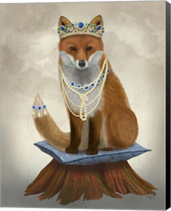 Framed Fox with Tiara, Full Print