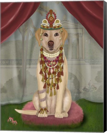 Framed Yellow Labrador and Tiara, Full Print