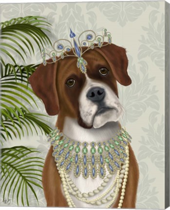 Framed Boxer and Tiara, Portrait Print