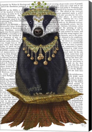 Framed Badger with Tiara, Full Print