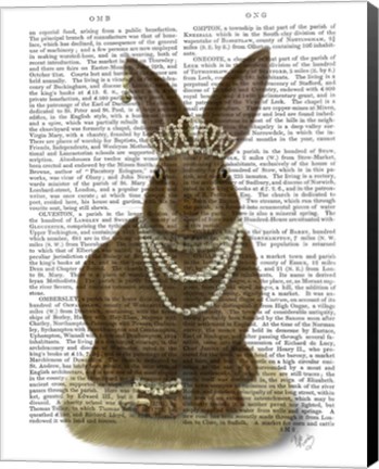 Framed Rabbit and Pearls, Full Print