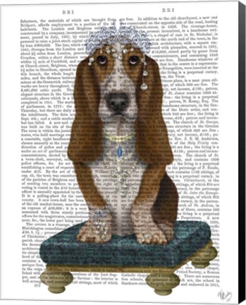 Framed Basset Hound and Tiara Print