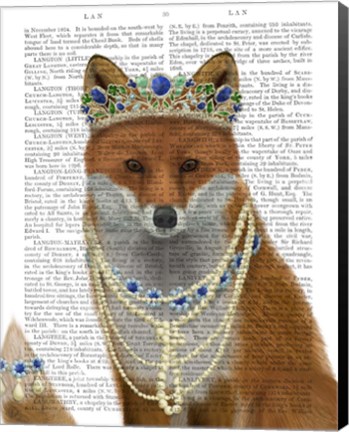 Framed Fox with Tiara, Portrait Print