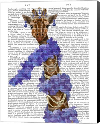 Framed Giraffe with Purple Boa Print