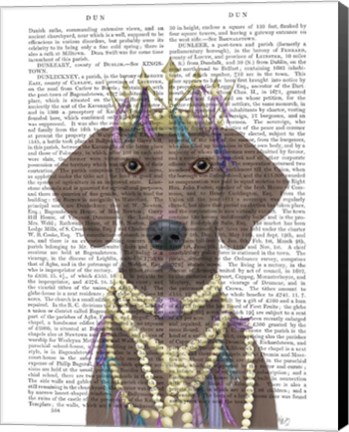 Framed Weimaraner with Tiara Print