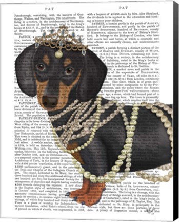 Framed Dachshund and Tiara Print