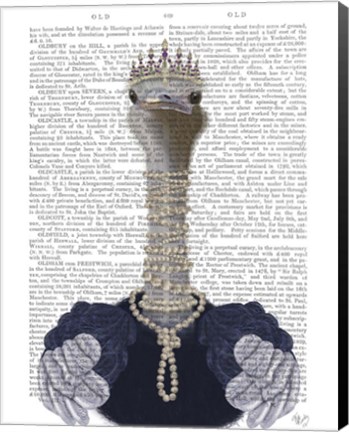 Framed Ostrich and Pearls, Portrait Print