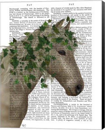 Framed Horse Porcelain with Ivy Print