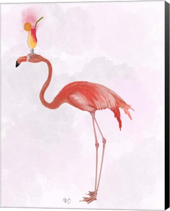 Framed Flamingo and Cocktail 4 Print