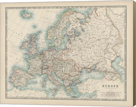 Framed Map of Europe Print