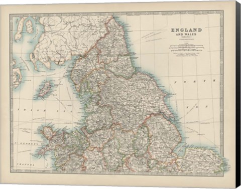 Framed Map of England &amp; Wales Print