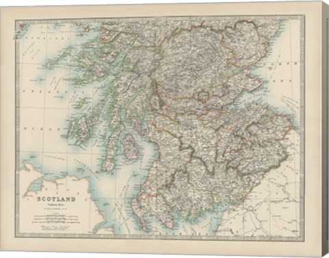 Framed Map of Scotland Print