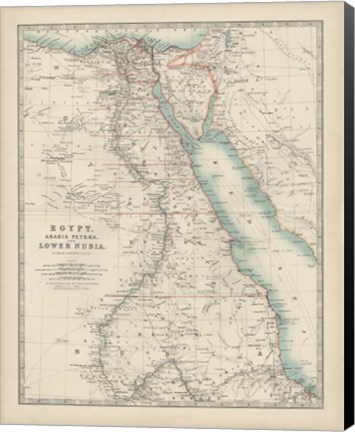 Framed Map of Egypt Print