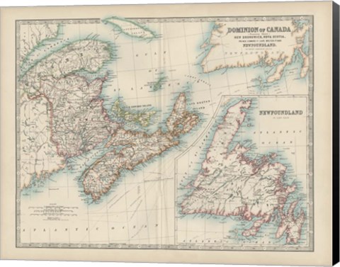 Framed Map of Canada Print