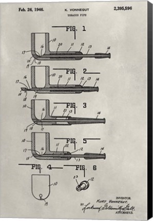 Framed Patent--Pipe Print