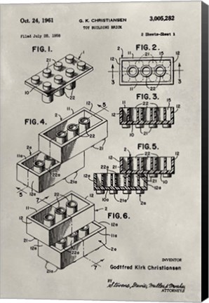 Framed Patent--Lego Print