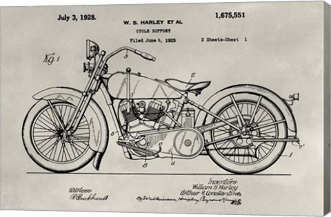 Framed Patent--Motorcycle Print