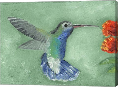 Framed Fresco Hummingbird I Print