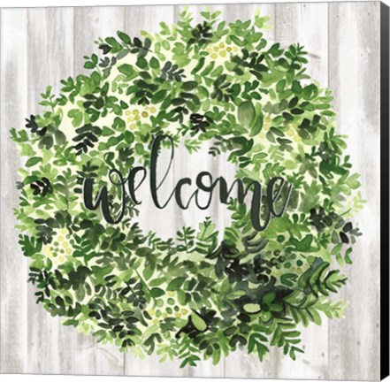 Framed Welcome Wreath II Print
