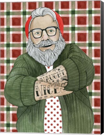 Framed Hipster Santa II Print