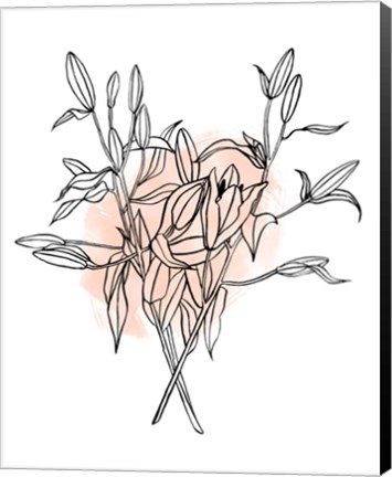Framed Lilies on Pink I Print