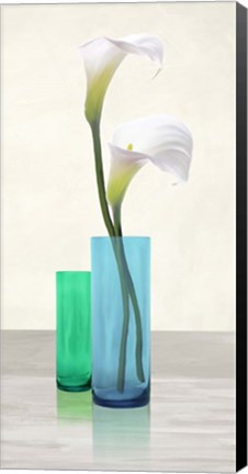 Framed Callas in crystal vases I Print