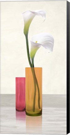 Framed Callas in crystal vases II Print