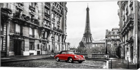 Framed Roadster in Paris (Rouge) Print