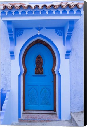 Framed Morocco, Chefchaouen A Traditional Door Print