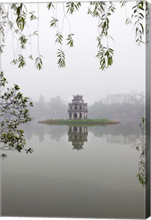 Framed Hanoi Lake, Hanoi, North Vietnam, Pagoda Print