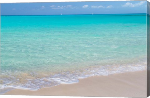 Framed Bahamas, Little Exuma Island Ocean Surf And Beach Print