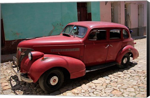 Framed Central America, Cuba, Trinidad Classic American Car In Trinidad Print