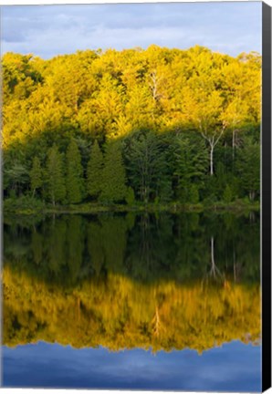 Framed Canada, Quebec, Lake Long Pond Sunset Reflection Print