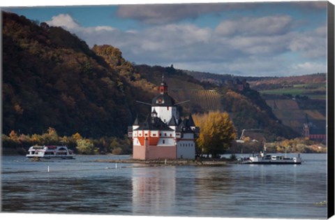 Framed Germany, Pfalzgrafenstein Castle, 14th Centurycastle On The Rhein River Print