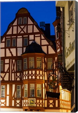 Framed Germany, Hesse, Limburg An Der Lahn, Half-Timbered Building, Dawn Print