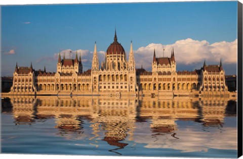 Framed Hungary, Budapest Parliament Building On Danube River Print