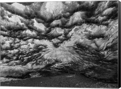 Framed Ice Cave In The Glacier Breidamerkurjokull In Vatnajokull National Park Print