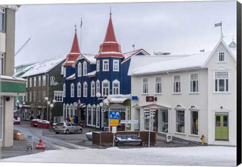 Framed Akureyri, Iceland During Winter Print