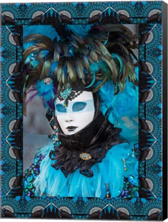 Framed Elaborate Masked Costume For Carnival, Venice, Italy 19 Print