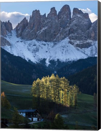 Framed Sankt Magdalena In Villnoess Valley During Autumn Print