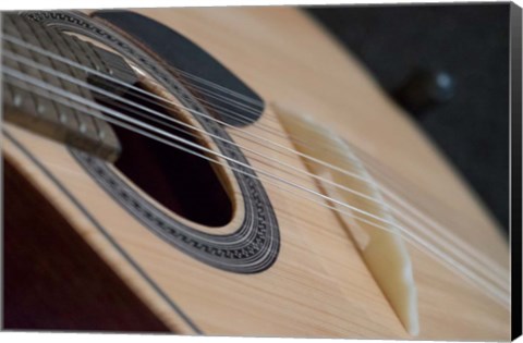 Framed Portugal, Coimbra Fado Musician&#39;s Portuguese Guitar Head, Sound Box, Pegs And Strings Print