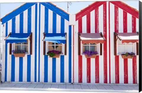 Framed Portugal, Costa Nova, Fisherman&#39;s Village Print