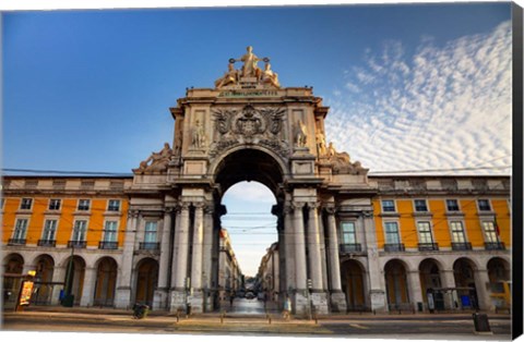 Framed Portugal, Lisbon, Rua Augusta, Commerce Square, Arched Entry Print