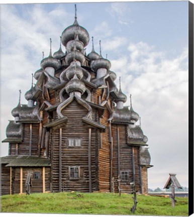 Framed Kizhi Pogost Wooden Church In Lake Onega Karelia Russia Print