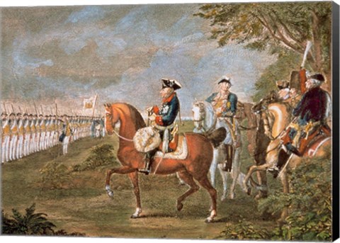 Framed Parade Of The Troops Before Frederick II Print