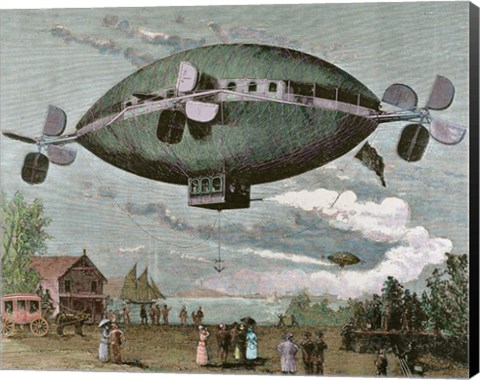 Framed Aerostat Engraving In &#39;The Illustration&#39;, 1887 Print