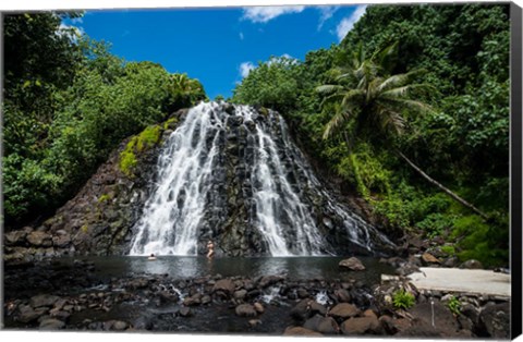 Framed Kepirohi Waterfall, Pohnpei, Micronesia Print