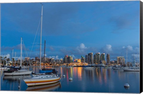 Framed San Diego Harbor Skyline Print