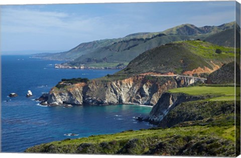 Framed Hurricane Point, Big Sur, Californiam Usa Print