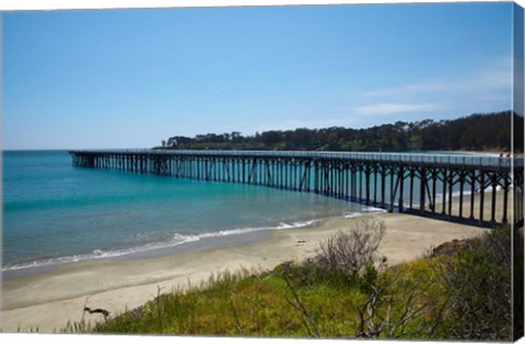 Framed Jetty And William Randolph Hearst Memorial Beach, California Print